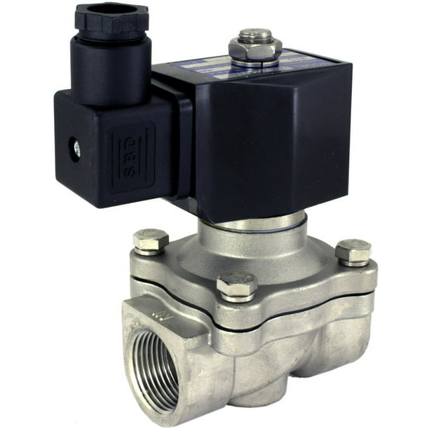1/2in SS Solenoid Valve Direct‑Acting Normally Closed 1-way Water Air Oil Valve 